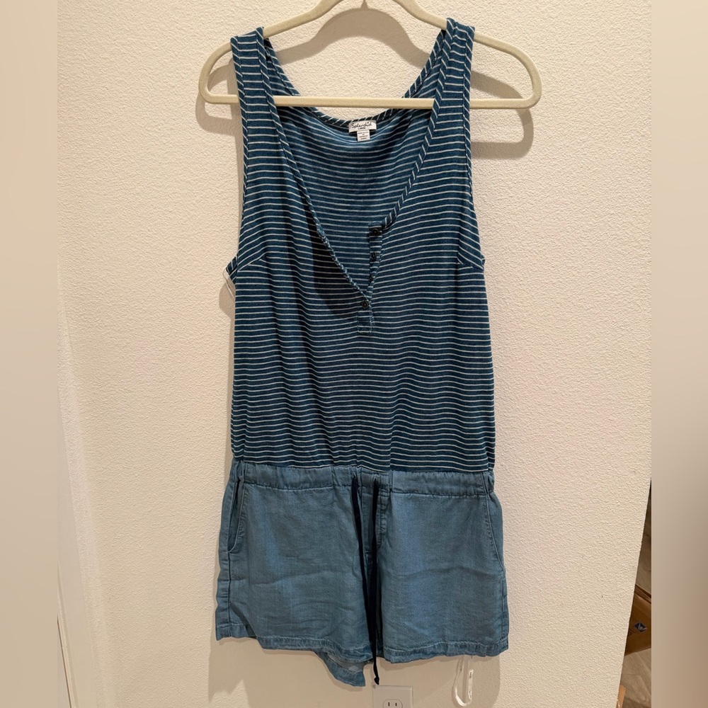 Splendid Chambray Sleeveless Romper - Picture 3 of 6